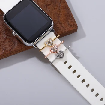 Silikon Kordonlu Saat Takılar Apple Bilezik için Sevimli Dekoratif Takılar Smartwatch için Yumuşak Kayış Takı Damızlık İwatch saat kayışı