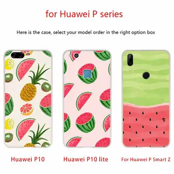 Silikon Yumuşak Kılıf İçin Huawei P50 P40 P30 P20 Pro Lite E P10 P Akıllı Z 2021 2019 2020 Yaz meyve limon karpuz ananas