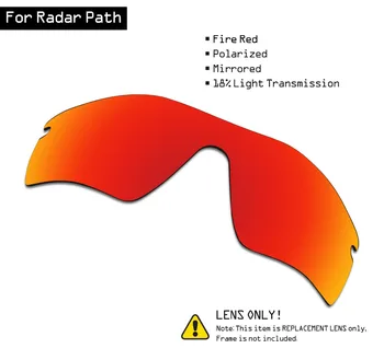 SmartVLT Polarize Güneş Gözlüğü Yedek Lensler Oakley Radar Yolu - Yangın Kırmızı