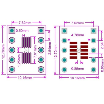 SOT23 SOP10 MSOP10 Umax SOP23 to DIP10 mantar pano SMD DIP adaptör plakası 0.5 mm / 0.95 mm için 2.54 mm DIP Pin PCB kartı Dönüştürücü