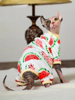 Sphynx Kedi Giysileri Yumuşak Pamuklu Yavru Kedi Hoodies Sevimli Karikatür Tulum Kostümleri Sfenks Pet Kedi Ürünleri ropa para gato
