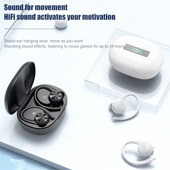 Spor Bluetooth kablosuz mikrofonlu kulaklıklar IPX5 Su Geçirmez Kulak Kancası Bluetooth Kulaklık HiFi Stereo müzik kulaklıkları Telefon için