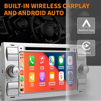 Stokta Carplay 2din Android 11 Araba Radyo GPS Ford Focus Kuga Transit Araba Multimedya Oynatıcı Wifi Bluetooth direksiyon