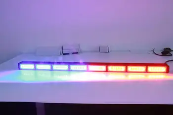 Süper parlak 86 cm Çift renkli Led Araç uyarı ışık bar,48 LEDs*3 W Led Kamyon Acil ışık, polis strobe ışık denetleyicisi ile
