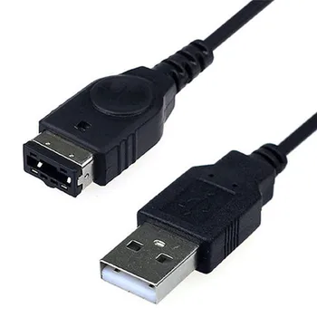 Sıcak satış 1 ADET Siyah USB Şarj Advance Hattı Kablosu şarj aleti kablosu için / SP / GBA / GameBoy / NS / DS