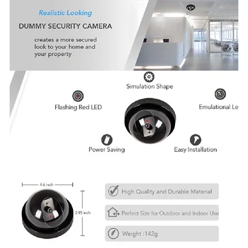 Sıcak Satış 4 adet Kukla Güvenlik CCTV Dome Kamera İle Yanıp Sönen Kırmızı led ışık Sticker Çıkartmaları