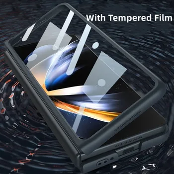 Sıvı Silikon Telefon Kılıfı İçin Samsung Galaxy Z Kat 4 5G Kalem Yuvası İle Kablosuz Şarj Lüks Film Darbeye Funda Sıcak