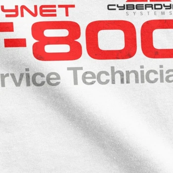 T - 800 Teknisyeni Üstleri T Shirt Erkek Pamuk Yenilik Tişörtleri Crewneck Terminator Cyberdyne Cyborg Tee Spor Streetwear