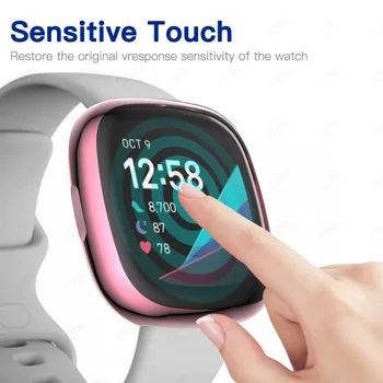 Tam Ekran Koruyucu Kılıf Fitbit Versa için 4 3 2 Sense Tampon Ultra İnce Yumuşak TPU Anti-scratch Koruyucu Kapak Aksesuarları