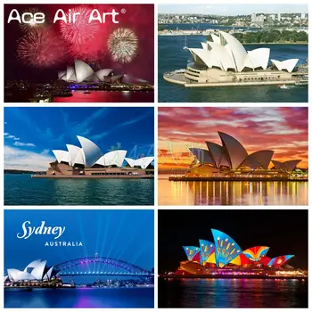 Tam Matkap Nakış Popüler Turizm Landmark Needwork 5D DIY Elmas Sanat Boyama Sydney Opera Binası, yeni Güney Galler, Avustralya