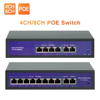 Techage 4CH 8CH 52V Ağ POE Anahtarı Ethernet IP Kamera ve kablosuz erişim noktası ve güvenlik kamerası Sistemi, 10/100Mbps IEEE 802.3 af