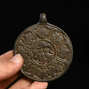 Toplamak Eski Tibet Budizm Bronz Sekiz Uğurlu Semboller Heykeli Muska Kolye Ev Aksesuarları Figürler Koleksiyonu