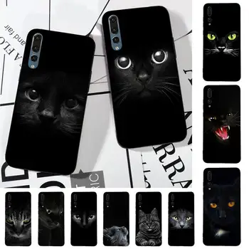 TOPLBPCS Sevimli Siyah Kedi Telefon Kılıfı için Huawei P30 40 20 10 8 9 lite pro artı Psmart2019