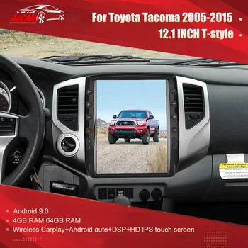 Toyota Tacoma 2005-için Android Radyo Kafa ünitesi multimedya Araba GPS Navigasyon Stereo Android 9.0 4 + 64GB T Tarzı 12.1 