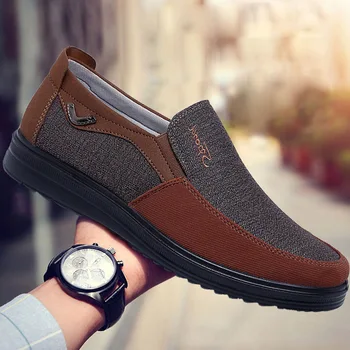 Ucuz Loafer'lar erkek ayakkabısı Rahat Klasik Sneakers Erkekler Flats Ayakkabı Tuval Erkekler üzerinde Kayma Tekneler Ayakkabı Nefes Yürüyüş erkek ayakkabısı