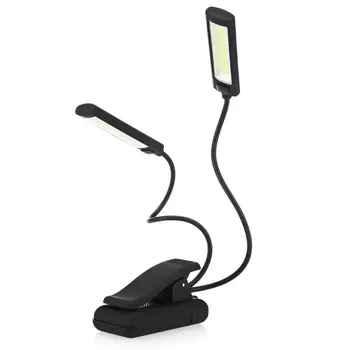USB akü maşası Kitap okuma ledi ışık 6W COB Esnek Kol Standı Lambası Dizüstü Dizüstü Çalışma Taşınabilir Gece Lambası LESHP
