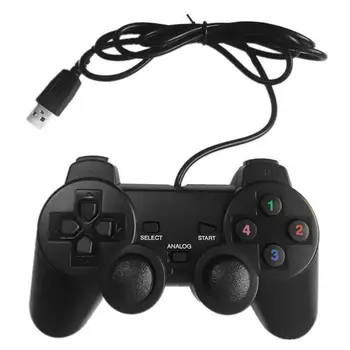 USB Kablolu Gamepad Joystick Tek / Çift Titreşim Joypad Oyun Denetleyicisi Kolu PC Dizüstü Bilgisayar için Win7/8/10/XP / Vista'nın
