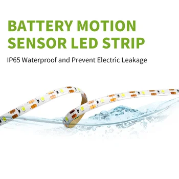 USB'Lİ şerit LED ışık kapalı PIR hareket sensör dedektörü Esnek Bant 5V LED su Geçirmez Lamba 1M 2M 3M 2835SMD 4AAA Pil Gücü