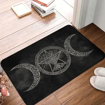 Viking Pentagram Üçlü Ay Paspas Mat Kaymaz Pagan Wiccan Cadı Mutfak Banyo Balkon Oturma Odası Halı Halı 40 * 60 cm