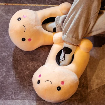 Yaratıcı Penis Ayakkabı peluş oyuncaklar Dolması Yumuşak Komik Hayvan Penis Bebek Ev Kapalı Ayakkabı kawaii sevgililer Hediye Çift için