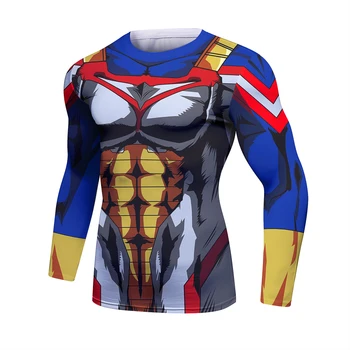 Yeni 3D Baskılı T Shirt Erkekler Sıkıştırma Gömlek Cosplay Kostüm Giyim Spor Hızlı Kuru Uzun Kollu Sonbahar Tops Erkek