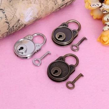 Yeni Ayı Vintage Eski Antika Tarzı Mini Archaize Asma Kilitler Anahtar anahtarlı kilit