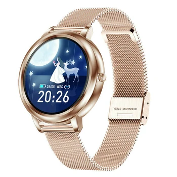 Yeni Bayanlar MK20 akıllı saat 1.09 İnç Renkli Dokunmatik Ekran Moda Tasarım Alüminyum Çerçeve Android ve IOS İle Uyumlu