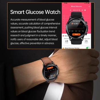 Yeni Kardiyak Kan Şekeri Erkekler akıllı izle EKG İzleme Kan Basıncı Vücut Sıcaklığı Smartwatch Erkek Su Geçirmez Xiaomi
