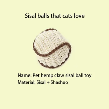 Yeni Kedi Tırmalama Oyuncak Sisal Topu Kedi Pençe Örme Top Alay Kedi Topu Küçük Dayanıklı Pet Malzemeleri