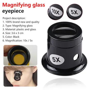 Yeni Taşınabilir 5X 10X Monoküler Büyüteç Büyüteç Lens Kuyumcu İzle Büyüteç Aracı göz büyüteci Lens tamir kiti Aracı Eller