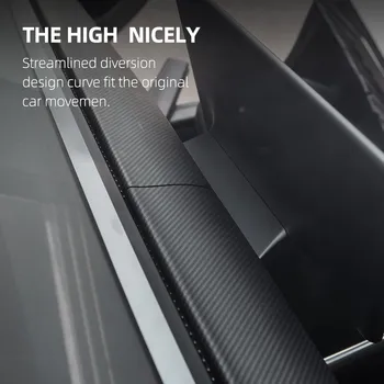Yeni Tesla Modeli Y 2021 Karbon Fiber ABS Yeni Araba Merkezi Konsol Trim Modeli 3 Aksesuarları Model3 Tesla Pano