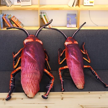 Yeni Yaratıcı Böcek Bebek Dev Simülasyon 3D Hamamböceği Peluş Oyuncak Yastık Gerçekçi Dolması Yastık doğum Günü Hediyesi Karikatür