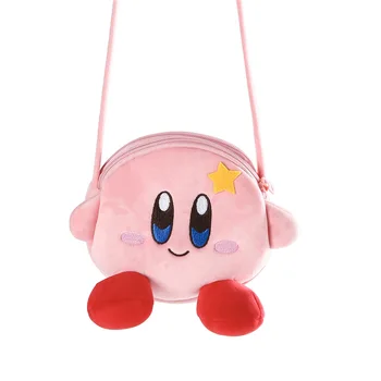 YENİ Kawaii Karikatür Yıldız Kirby peluş çanta Sevimli Pembe Anime Kız Değişim Çanta Eğimli omuzdan askili çanta Kız ve Çocuk Tatil Hediyeler