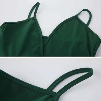 Yeşil Cami Elbise Kadın Spagetti Kayışı Kolsuz Seksi Kulübü Parti Mini Elbise Derin V Boyun Straplez Elbise Yaz Yay Elbise