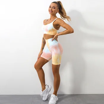 Yoga Seti Kadınlar Dikişsiz Spor Spor Giyim Enerji Dikişsiz Tayt Kadın Spor Eşofman Egzersiz Takım Elbise Spor Gömlek Kırpma Üst