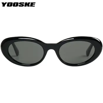 YOOSKE Küçük Çerçeve Kedi Göz Güneş Gözlüğü Kadın Erkek Vintage Y2K güneş gözlüğü Unisex Ins Tarzı Moda Siyah Gözlük UV400 Ayna