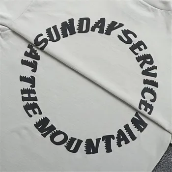 Yüksek Sokak Boy Kanye West Pazar Hizmeti T-shirt Yaz Gevşek Rahat Kayısı Kutsal Ruh T shirt Güven Tanrı En Tees