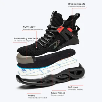 Yüksek üst Güvenlik Ayakkabı Sanayi Çelik Ayak spor Ayakkabı İş Anti-skidding Anti-şut Anti-delinme Yeni Varış Spor Bot Ayakkabı