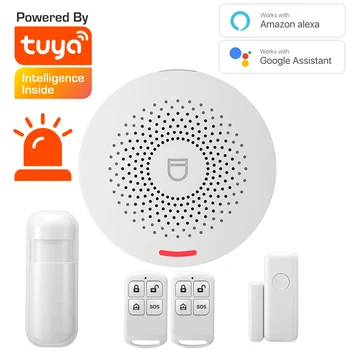 ZSWKD Tuya Wifi Alarm Sistemi Kitleri Kablosuz Güvenlik Hırsız hareket dedektörlü kapı Sensörü Akıllı Yaşam App Akıllı Ev DIY