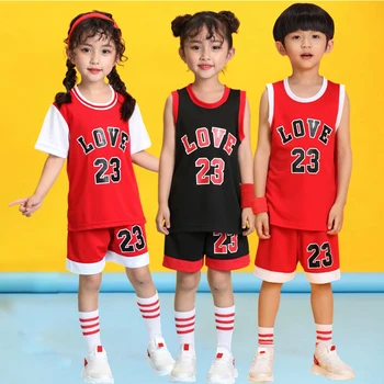 Çocuk LSPORT 23# Basketbol Seti kız basketbol forması üniforma Nefes Çocuk Spor gömlek şort basketbol Takımı tren Elbise