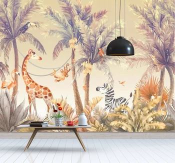 Özel Modern 3d Duvar Kağıdı duvar Tropikal Orman Yaprak 3D Yaprak duvar kağıdı Karikatür Çocuk Çocuk Odası Yatak Odası Ev Dekor
